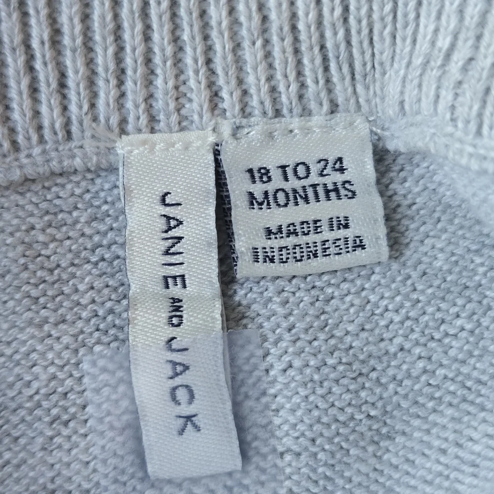 Janie and Jack Gray Knit Baby Romper Size 18 to 24